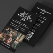 Minimal Modern Tattoo Artist Tattooist Black Grid Visitenkarte