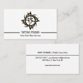 Minimal Modern Tattoo Studio Visitenkarte (Vorne/Hinten)