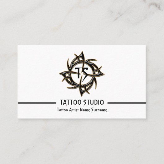Minimal Modern Tattoo Studio Visitenkarte (Vorderseite)