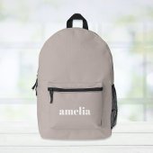 Minimal Modern Taupe Monogram Name Bedruckter Rucksack