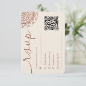 Minimal Modern Terracotta Boho Mandala QR Code RSVP Karte (Stehend Vorderseite)