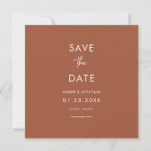 Minimal Modern Terracotta Wedding Save The Date (Vorderseite)