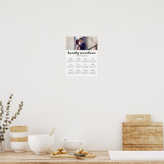 Minimal Modern Typografy 2017 Foto Calendar Poster (Küche)