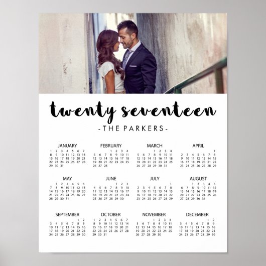 Minimal Modern Typografy 2017 Foto Calendar Poster (Vorne)