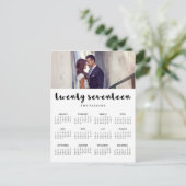 Minimal Modern Typografy 2017 Foto Calendar Postkarte (Stehend Vorderseite)