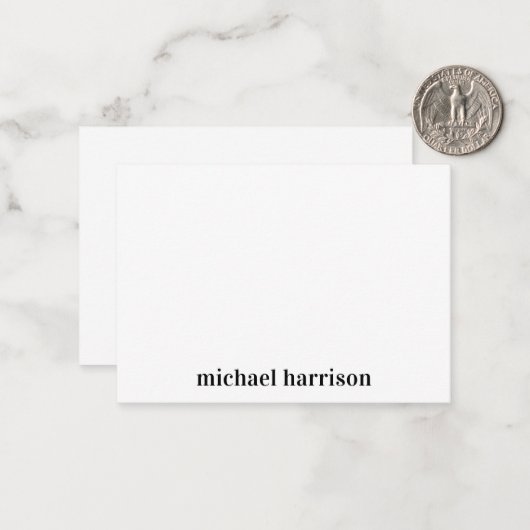 Minimal Modern Typografy Monogram Mitteilungskarte (Vorderseite/Rückseite Beispiel)