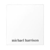 Minimal Modern Typografy Monogram Notizblock (Vorderseite)