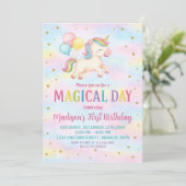 Minimal Modern Unicorn Geburtstag Einladung (Stehend Vorderseite)