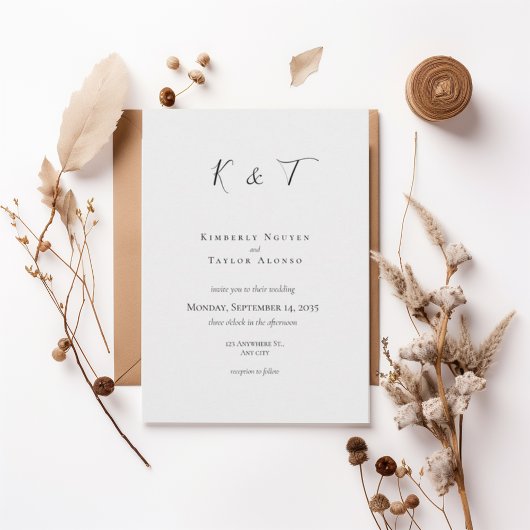 Minimal Modern Wedding Invitation Einladung