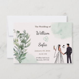 Minimal Modern Wedding Invitation RSVP Karte