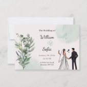 Minimal Modern Wedding Invitation RSVP Karte (Rückseite)