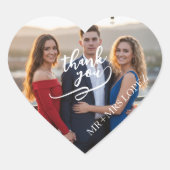 Minimal Modern Wedding Photo Thank You Sticker (Vorderseite)