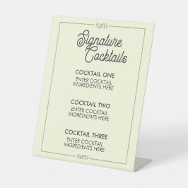 Minimal Modern Wedding Signature Cocktail Sign Sockelschild