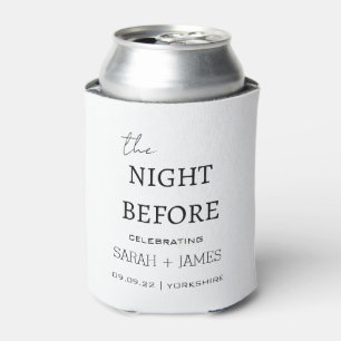 Minimal modern weiß die Nacht vor der Hochzeit Dosenkühler