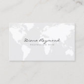 Minimal modern, Weltkarte auf sehr hellgrau Visitenkarte (Vorderseite)