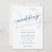 Minimal Modern Wequassett Resort Karte Hochzeit (Vorderseite)