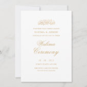 Minimal Modern White Gold-Muslimfeier Walima Einladung (Vorderseite)