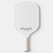 Minimal Modern White Stylish Script Individuelle N Pickleball Schläger (Rückseite)
