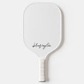 Minimal Modern White Stylish Script Individuelle N Pickleball Schläger (Vorderseite)