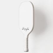 Minimal Modern White Stylish Script Individuelle N Pickleball Schläger (Links)