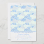 Minimal moderne Abstrakt Blue Clouds Babydusche Einladung (Vorderseite)