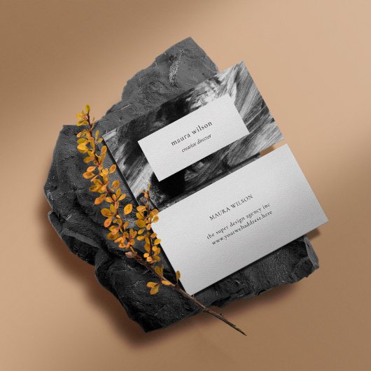 Minimal moderne Abstrakte Schwarz-Weiß-Malerei Visitenkarte