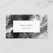 Minimal moderne Abstrakte Schwarz-Weiß-Malerei Visitenkarte (Vorderseite)