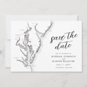 Minimal moderne Annapolis Chesapeake Bay Wedding Save The Date (Vorderseite)