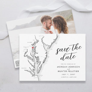 Minimal moderne Annapolis Chesapeake Bay Wedding Save The Date