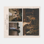 Minimal moderne Beige Couple FotoCollage Fleecedecke (Vorderseite (Horizontal))