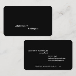 Minimal moderne Berufliche Black Business Card Visitenkarte