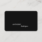 Minimal moderne Berufliche Black Business Card Visitenkarte (Vorderseite)
