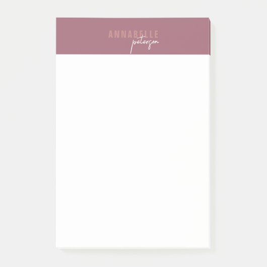Minimal Moderne Berufliche Dusty Rose Einfach Post-it Klebezettel (Vorderseite)