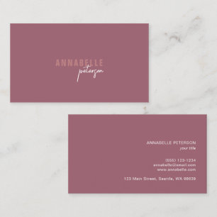 Minimal Moderne Berufliche Dusty Rose Einfach Visitenkarte