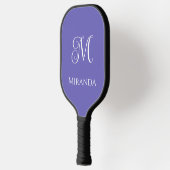 Minimal moderne Bezeichnung & Monogramm in Lila La Pickleball Schläger (Links)