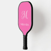 Minimal moderne Bezeichnung & Monogramm, Rosa oder Pickleball Schläger (Links)