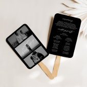 Minimal moderne Black 3 Foto Hochzeitsprogramme Fa Fächer