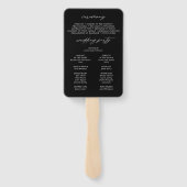 Minimal moderne Black 3 Foto Hochzeitsprogramme Fa Fächer (Rückseite)