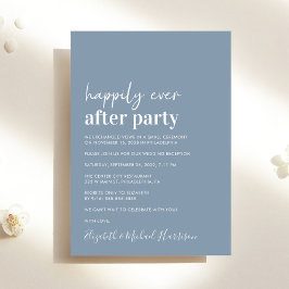 Minimal moderne Blue Wedding Rezeption Einladung