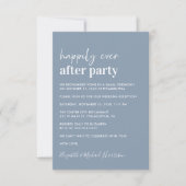 Minimal moderne Blue Wedding Rezeption Einladung (Vorderseite)