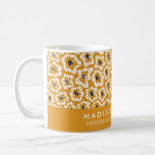Minimal Moderne Blume Kaffee Tasse (Links)