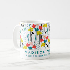 Minimal Moderne Blume Kaffee Tasse