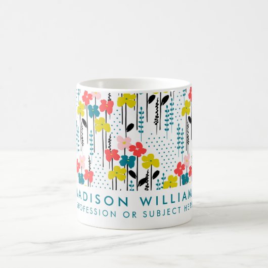 Minimal Moderne Blume Kaffee Tasse (Mittel)