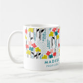 Minimal Moderne Blume Kaffee Tasse (Links)