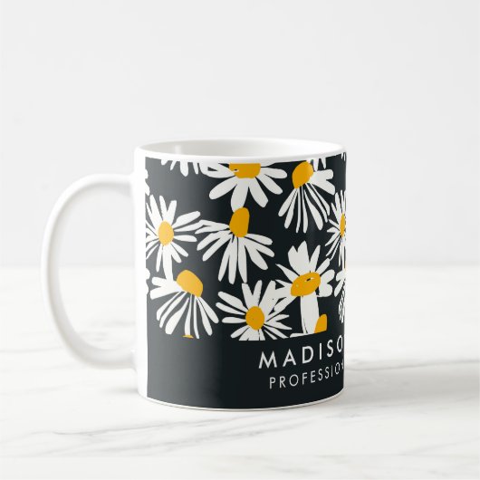 Minimal Moderne Blume Kaffee Tasse (Links)