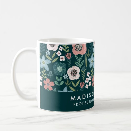 Minimal Moderne Blume Kaffee Tasse (Links)