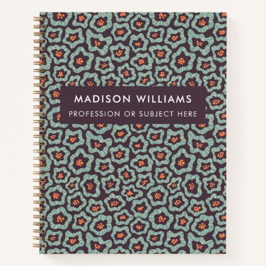 Minimal moderne Blume Notebook Notizblock (Vorderseite)