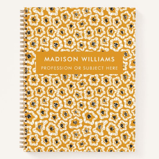 Minimal moderne Blume Notebook Notizblock (Vorderseite)