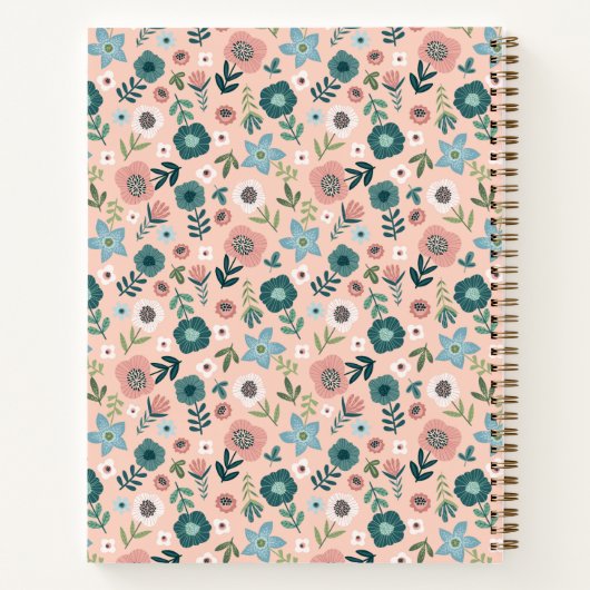 Minimal moderne Blume Notebook Notizblock (Rückseite)