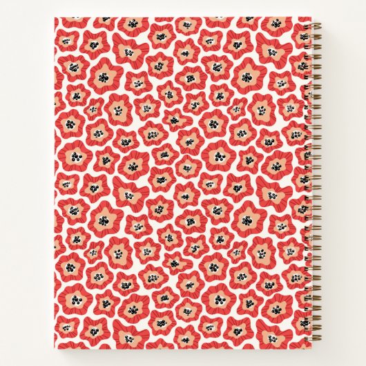 Minimal moderne Blume Notebook Notizblock (Rückseite)